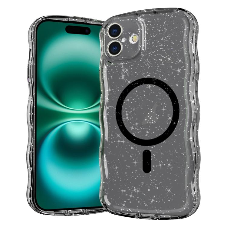 Wave Glitter MagSafe Magnetic TPU Phone Case, For iPhone 16 Pro Max, For iPhone 16 Pro, For iPhone 16 Plus, For iPhone 16, For iPhone 15 Pro Max, For iPhone 15 Pro, For iPhone 15 Plus, For iPhone 15