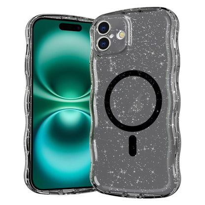 Wave Glitter MagSafe Magnetic TPU Phone Case, For iPhone 16 Pro Max, For iPhone 16 Pro, For iPhone 16 Plus, For iPhone 16, For iPhone 15 Pro Max, For iPhone 15 Pro, For iPhone 15 Plus, For iPhone 15