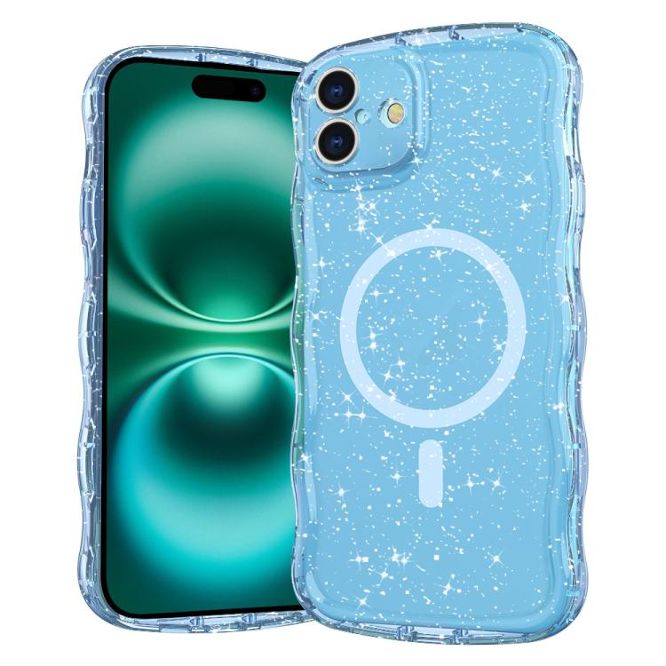 Wave Glitter MagSafe Magnetic TPU Phone Case, For iPhone 16 Pro Max, For iPhone 16 Pro, For iPhone 16 Plus, For iPhone 16, For iPhone 15 Pro Max, For iPhone 15 Pro, For iPhone 15 Plus, For iPhone 15