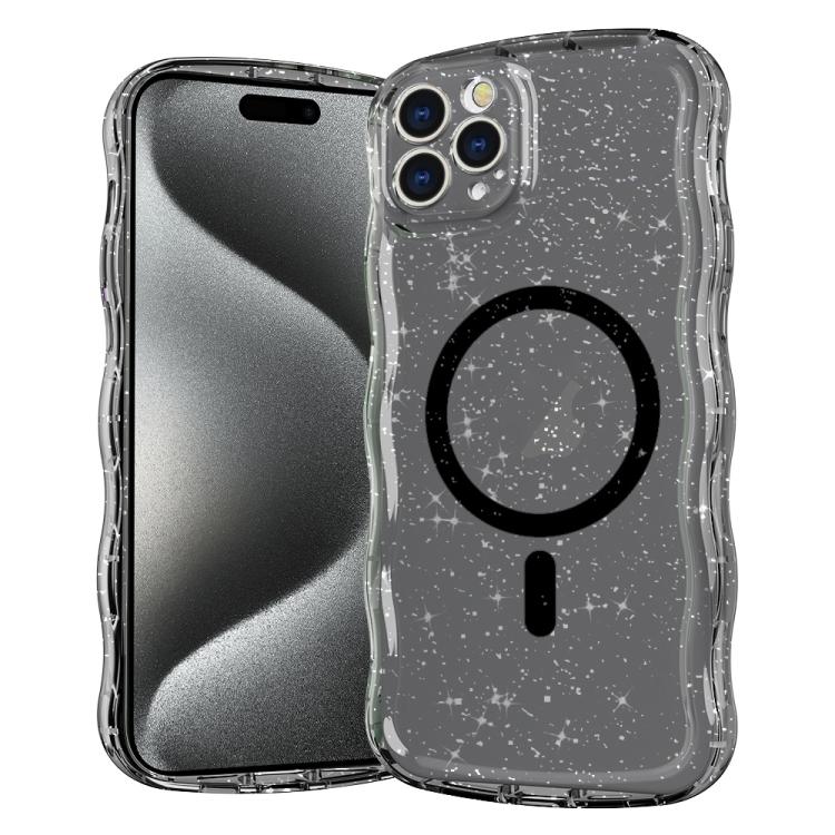 Wave Glitter MagSafe Magnetic TPU Phone Case, For iPhone 16 Pro Max, For iPhone 16 Pro, For iPhone 16 Plus, For iPhone 16, For iPhone 15 Pro Max, For iPhone 15 Pro, For iPhone 15 Plus, For iPhone 15