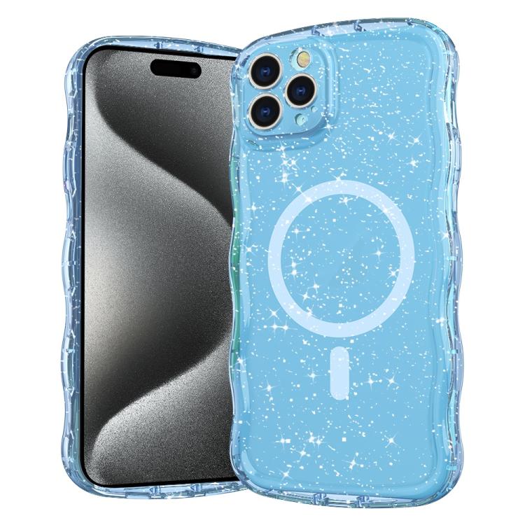 Wave Glitter MagSafe Magnetic TPU Phone Case, For iPhone 16 Pro Max, For iPhone 16 Pro, For iPhone 16 Plus, For iPhone 16, For iPhone 15 Pro Max, For iPhone 15 Pro, For iPhone 15 Plus, For iPhone 15