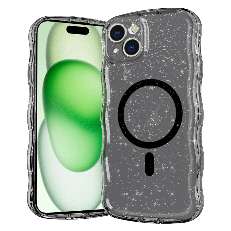 Wave Glitter MagSafe Magnetic TPU Phone Case, For iPhone 16 Pro Max, For iPhone 16 Pro, For iPhone 16 Plus, For iPhone 16, For iPhone 15 Pro Max, For iPhone 15 Pro, For iPhone 15 Plus, For iPhone 15
