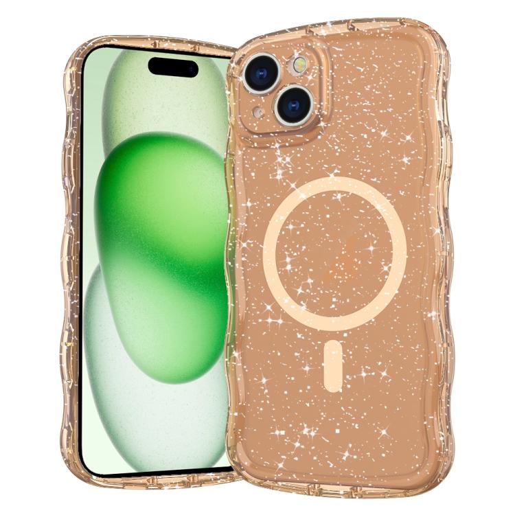 Wave Glitter MagSafe Magnetic TPU Phone Case, For iPhone 16 Pro Max, For iPhone 16 Pro, For iPhone 16 Plus, For iPhone 16, For iPhone 15 Pro Max, For iPhone 15 Pro, For iPhone 15 Plus, For iPhone 15