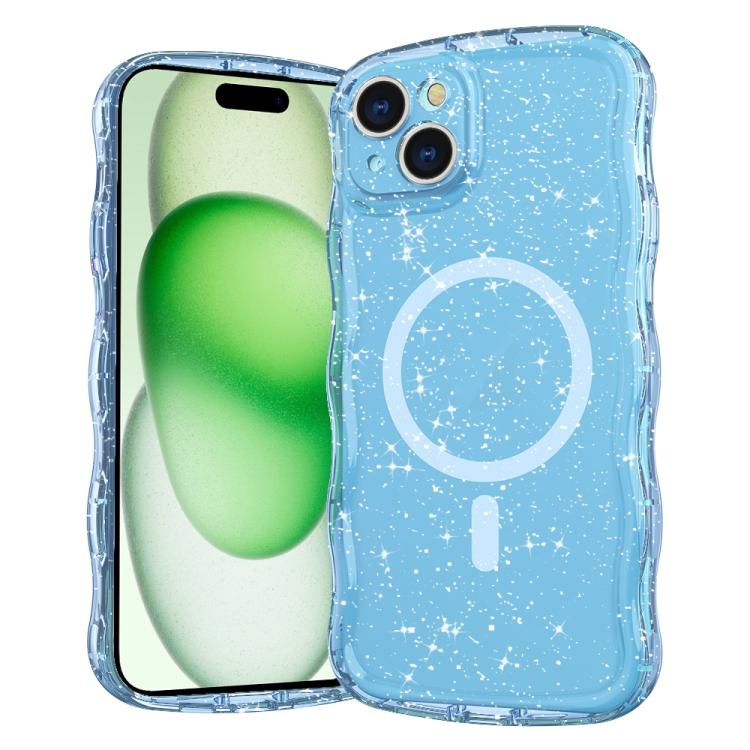 Wave Glitter MagSafe Magnetic TPU Phone Case, For iPhone 16 Pro Max, For iPhone 16 Pro, For iPhone 16 Plus, For iPhone 16, For iPhone 15 Pro Max, For iPhone 15 Pro, For iPhone 15 Plus, For iPhone 15