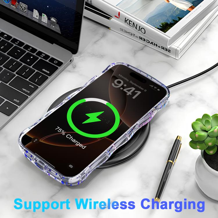 Wave Star Transparent MagSafe Magnetic Phone Case, For iPhone 16 Pro Max, For iPhone 16 Pro, For iPhone 16 Plus, For iPhone 16, For iPhone 15 Pro Max, For iPhone 15 Pro, For iPhone 15 Plus, For iPhone 15
