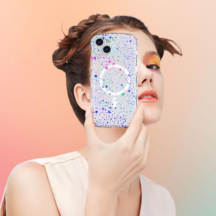 Wave Star Transparent MagSafe Magnetic Phone Case, For iPhone 16 Pro Max, For iPhone 16 Pro, For iPhone 16 Plus, For iPhone 16, For iPhone 15 Pro Max, For iPhone 15 Pro, For iPhone 15 Plus, For iPhone 15