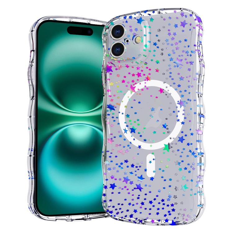 Wave Star Transparent MagSafe Magnetic Phone Case, For iPhone 16 Pro Max, For iPhone 16 Pro, For iPhone 16 Plus, For iPhone 16, For iPhone 15 Pro Max, For iPhone 15 Pro, For iPhone 15 Plus, For iPhone 15