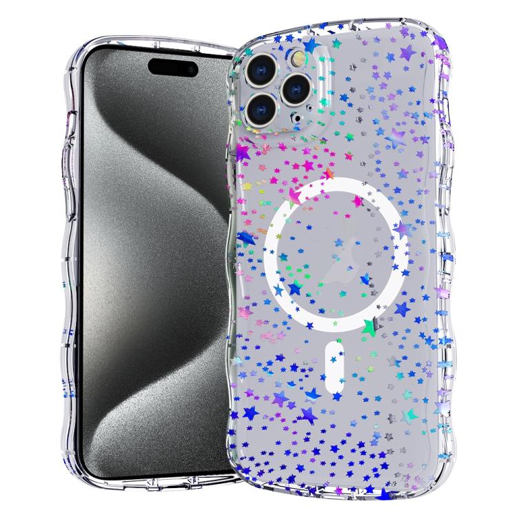 Wave Star Transparent MagSafe Magnetic Phone Case, For iPhone 16 Pro Max, For iPhone 16 Pro, For iPhone 16 Plus, For iPhone 16, For iPhone 15 Pro Max, For iPhone 15 Pro, For iPhone 15 Plus, For iPhone 15