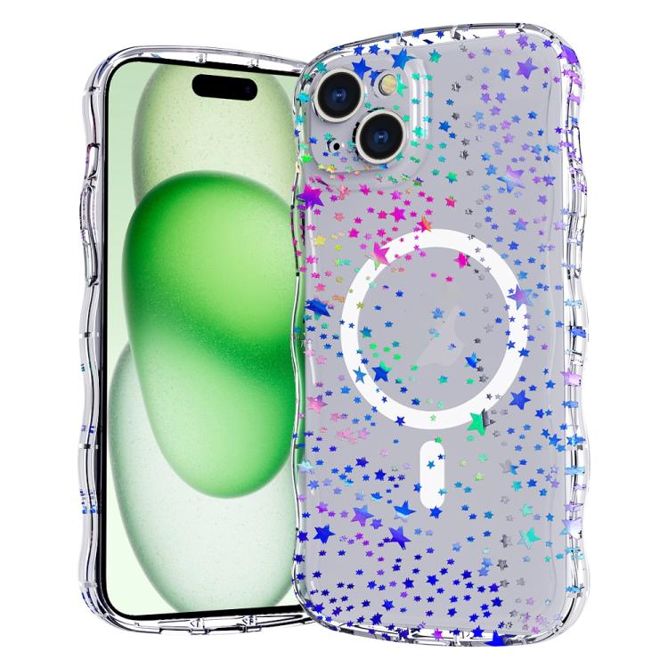 Wave Star Transparent MagSafe Magnetic Phone Case, For iPhone 16 Pro Max, For iPhone 16 Pro, For iPhone 16 Plus, For iPhone 16, For iPhone 15 Pro Max, For iPhone 15 Pro, For iPhone 15 Plus, For iPhone 15
