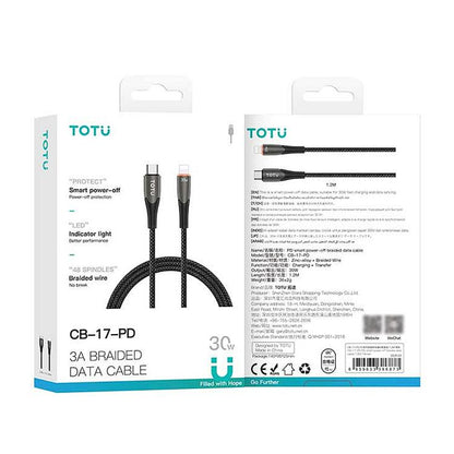 TOTU CB-17-PD 30W USB-C / Type-C to 8 Pin Smart Power-off Data Cable, CB-17-PD