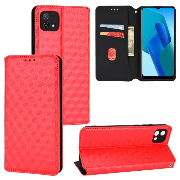 Cubic Grid Texture Flip Leather Phone Case, For OPPO A16K / A16e, For OPPO A55s 5G, For OPPO A93 5G / A74 5G / A54 5G