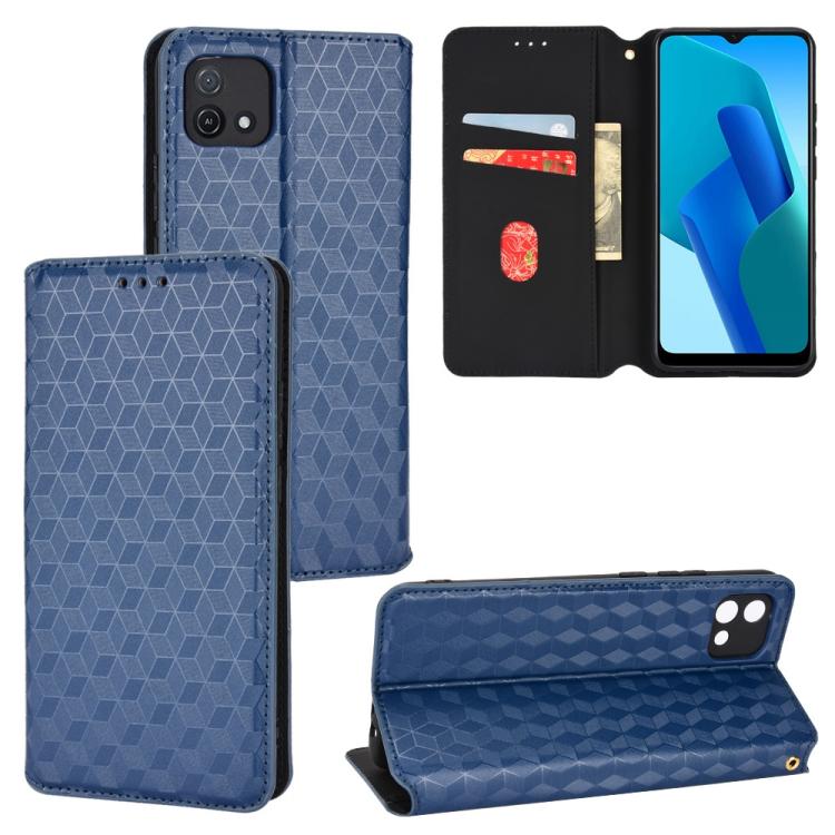 Cubic Grid Texture Flip Leather Phone Case, For OPPO A16K / A16e, For OPPO A55s 5G, For OPPO A93 5G / A74 5G / A54 5G