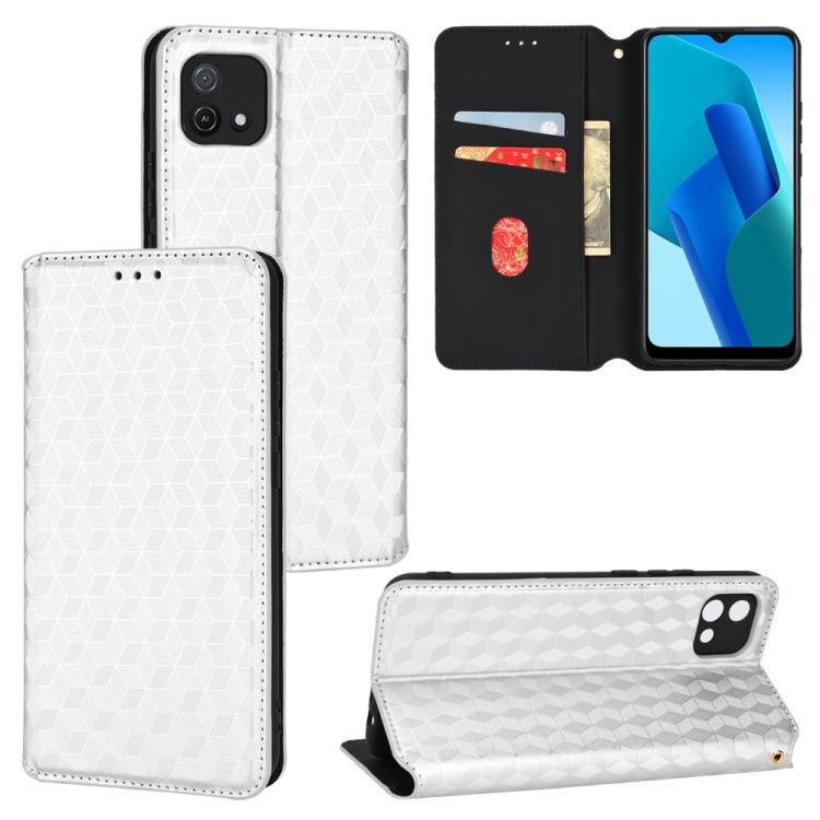 Cubic Grid Texture Flip Leather Phone Case, For OPPO A16K / A16e, For OPPO A55s 5G, For OPPO A93 5G / A74 5G / A54 5G