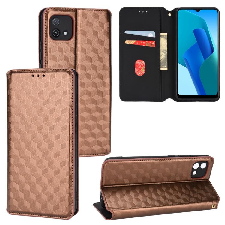 Cubic Grid Texture Flip Leather Phone Case, For OPPO A16K / A16e, For OPPO A55s 5G, For OPPO A93 5G / A74 5G / A54 5G
