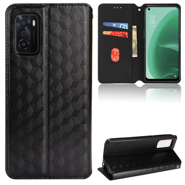 Cubic Grid Texture Flip Leather Phone Case, For OPPO A16K / A16e, For OPPO A55s 5G, For OPPO A93 5G / A74 5G / A54 5G