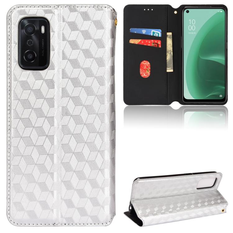 Cubic Grid Texture Flip Leather Phone Case, For OPPO A16K / A16e, For OPPO A55s 5G, For OPPO A93 5G / A74 5G / A54 5G