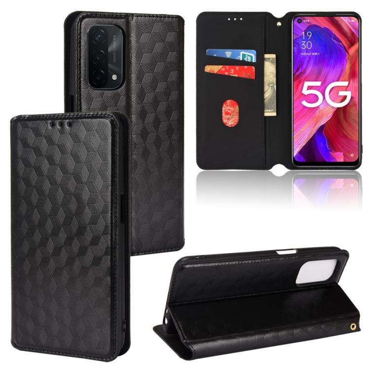 Cubic Grid Texture Flip Leather Phone Case, For OPPO A16K / A16e, For OPPO A55s 5G, For OPPO A93 5G / A74 5G / A54 5G