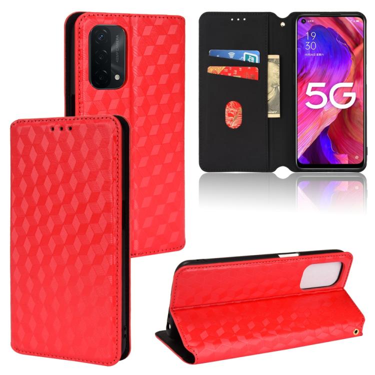Cubic Grid Texture Flip Leather Phone Case, For OPPO A16K / A16e, For OPPO A55s 5G, For OPPO A93 5G / A74 5G / A54 5G