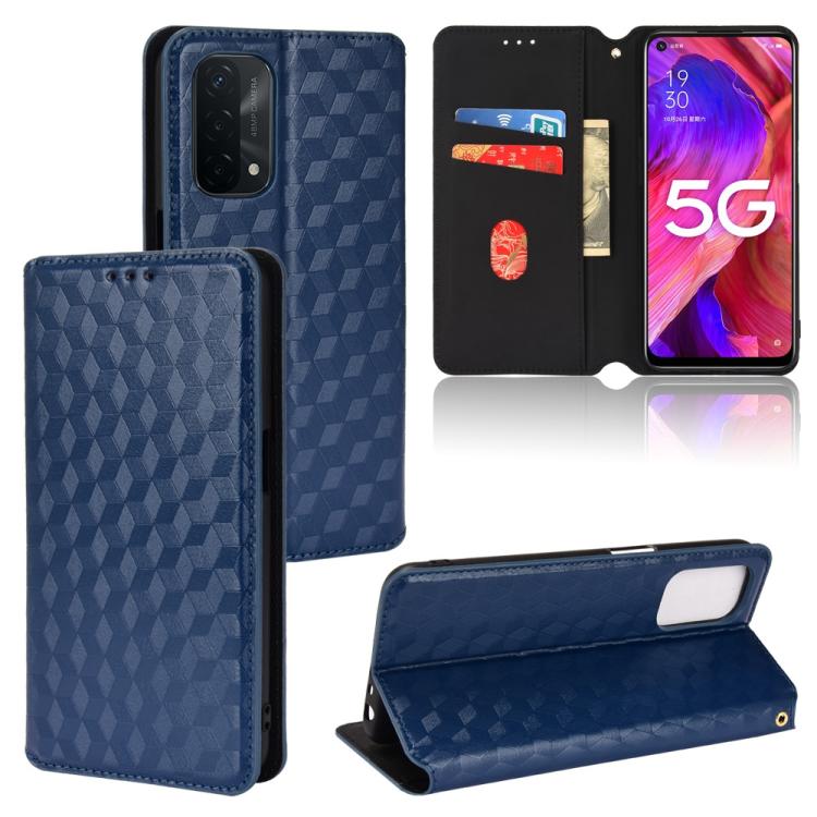 Cubic Grid Texture Flip Leather Phone Case, For OPPO A16K / A16e, For OPPO A55s 5G, For OPPO A93 5G / A74 5G / A54 5G