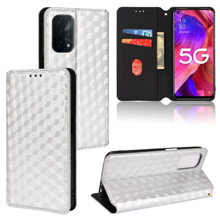 Cubic Grid Texture Flip Leather Phone Case, For OPPO A16K / A16e, For OPPO A55s 5G, For OPPO A93 5G / A74 5G / A54 5G