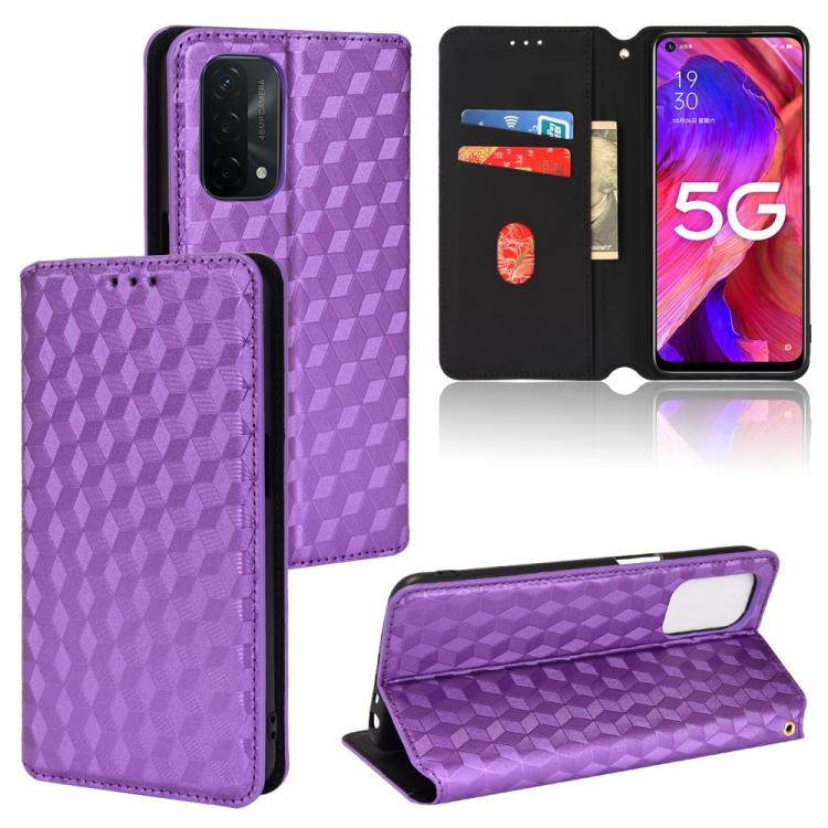 Cubic Grid Texture Flip Leather Phone Case, For OPPO A16K / A16e, For OPPO A55s 5G, For OPPO A93 5G / A74 5G / A54 5G