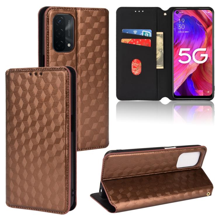 Cubic Grid Texture Flip Leather Phone Case, For OPPO A16K / A16e, For OPPO A55s 5G, For OPPO A93 5G / A74 5G / A54 5G