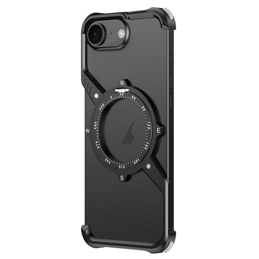 S Shaped 360 Holder Airbag Frameless MagSafe Metal Phone Case, For iPhone 16e, For iPhone 16 Pro Max, For iPhone 16 Pro, For iPhone 16 Plus, For iPhone 16, For iPhone 15 Pro Max, For iPhone 15 Pro, For iPhone 15, For iPhone 14, For iPhone 14 Pro�������...