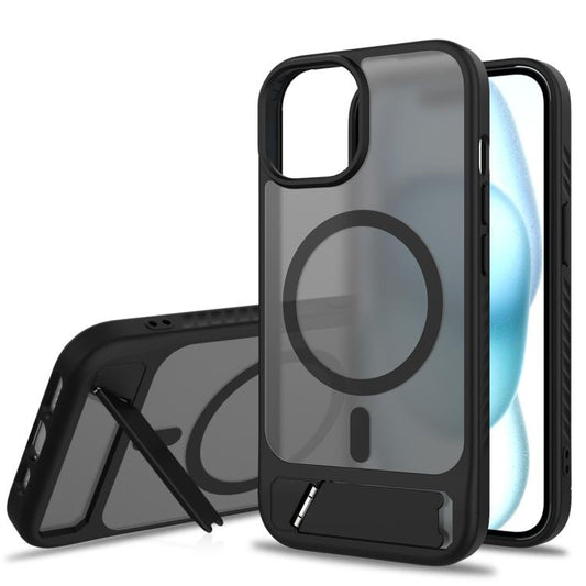 Frosted Holder PC Hybrid TPU MagSafe Phone Case, For iPhone 15, For iPhone 14 Plus, For iPhone 14, For iPhone 14 Pro, For iPhone 14 Pro Max, For iPhone 13 Pro Max, For iPhone 13 Pro, For iPhone 13