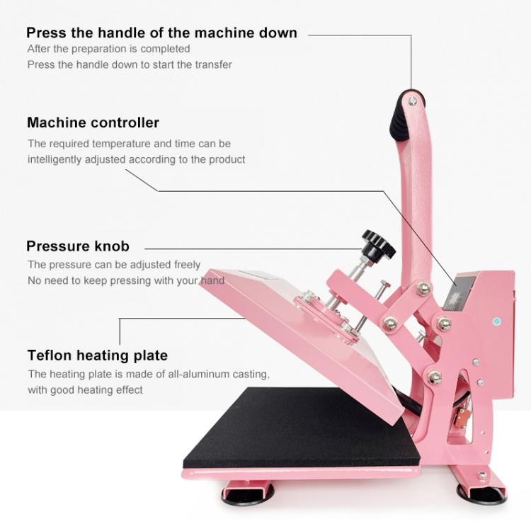 Hand Stamping Machine T-Shirt Clothes Heat Transfer, Size: 23x30cm, EU Plug, POD Machine EU Plug