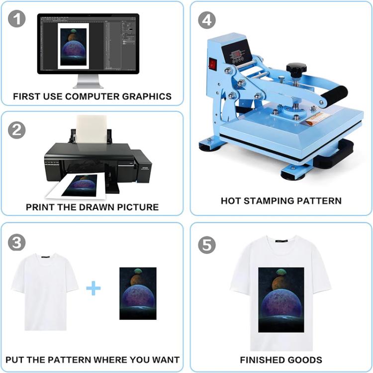 Hand Stamping Machine T-Shirt Clothes Heat Transfer, Size: 23x30cm, UK Plug, POD Machine UK Plug