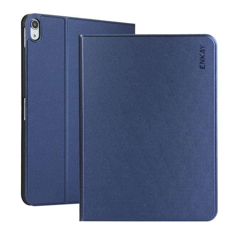 For iPad 10th Gen 10.9 2022 ENKAY PC Back Cover Smart Leather Tablet Case with Pen Slot & Holder