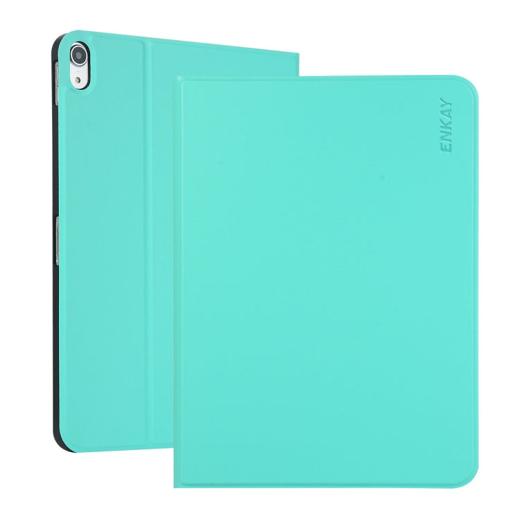 For iPad 10th Gen 10.9 2022 ENKAY PC Back Cover Smart Leather Tablet Case with Pen Slot & Holder