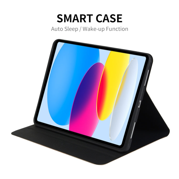 For iPad 10th Gen 10.9 2022 ENKAY PC Back Cover Smart Leather Tablet Case with Pen Slot & Holder