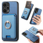 Retro Cross Leather Ring Vertical Insert Card Bag MagSafe Phone Case, For Redmi Note 13 Pro 5G / Poco X6 5G, For Redmi 13C / Poco C65, For Redmi 12 / Note 12R / Poco M6 Pro 5G, For Redmi K70 / K70 Pro 5G, For Redmi Note 12 Turbo / Poco F5 5G