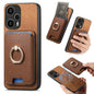 Retro Cross Leather Ring Vertical Insert Card Bag MagSafe Phone Case, For Redmi Note 13 Pro 5G / Poco X6 5G, For Redmi 13C / Poco C65, For Redmi 12 / Note 12R / Poco M6 Pro 5G, For Redmi K70 / K70 Pro 5G, For Redmi Note 12 Turbo / Poco F5 5G