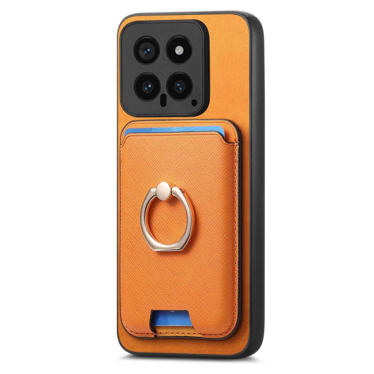 Retro Cross Leather Ring Vertical Insert Card Bag MagSafe Phone Case, For Redmi Note 13 Pro 5G / Poco X6 5G, For Redmi 13C / Poco C65, For Redmi 12 / Note 12R / Poco M6 Pro 5G, For Redmi K70 / K70 Pro 5G, For Redmi Note 12 Turbo / Poco F5 5G