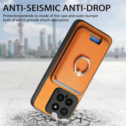 Retro Cross Leather Ring Vertical Insert Card Bag MagSafe Phone Case, For Redmi Note 13 Pro 5G / Poco X6 5G, For Redmi 13C / Poco C65, For Redmi 12 / Note 12R / Poco M6 Pro 5G, For Redmi K70 / K70 Pro 5G, For Redmi Note 12 Turbo / Poco F5 5G