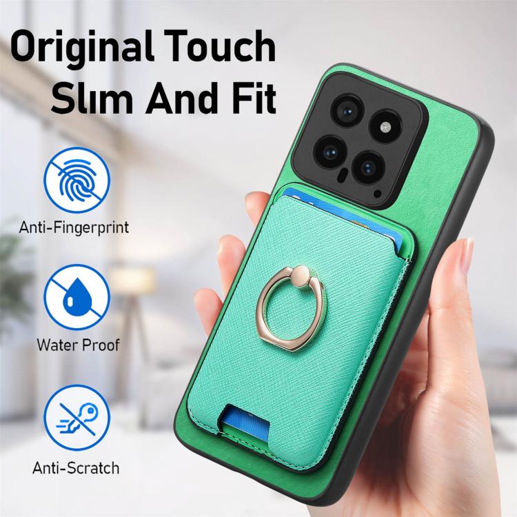 Retro Cross Leather Ring Vertical Insert Card Bag MagSafe Phone Case, For Redmi Note 13 Pro 5G / Poco X6 5G, For Redmi 13C / Poco C65, For Redmi 12 / Note 12R / Poco M6 Pro 5G, For Redmi K70 / K70 Pro 5G, For Redmi Note 12 Turbo / Poco F5 5G