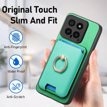 Retro Cross Leather Ring Vertical Insert Card Bag MagSafe Phone Case, For Redmi Note 13 Pro 5G / Poco X6 5G, For Redmi 13C / Poco C65, For Redmi 12 / Note 12R / Poco M6 Pro 5G, For Redmi K70 / K70 Pro 5G, For Redmi Note 12 Turbo / Poco F5 5G
