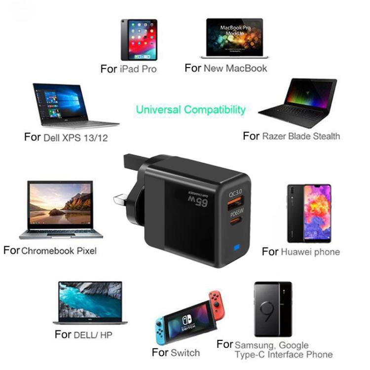 GaN PD 45W + QC3.0 USB Fully Compatible Protocol Charger for MacBook，UK Plug, UK Plug(, UK Plug