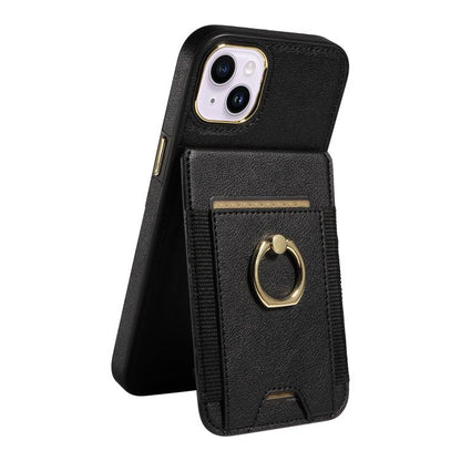 Ring Multifunctional Vertical Flip Wallet Back Cover Leather Phone Case, For iPhone 14 Plus, For iPhone 14, For iPhone 14 Pro, For iPhone 14 Pro Max, For iPhone 13 Pro Max, For iPhone 13 Pro, For iPhone 13, For iPhone 12 / 12 Pro