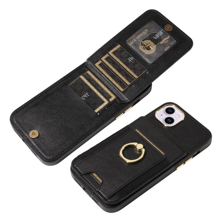 Ring Multifunctional Vertical Flip Wallet Back Cover Leather Phone Case, For iPhone 14 Plus, For iPhone 14, For iPhone 14 Pro, For iPhone 14 Pro Max, For iPhone 13 Pro Max, For iPhone 13 Pro, For iPhone 13, For iPhone 12 / 12 Pro