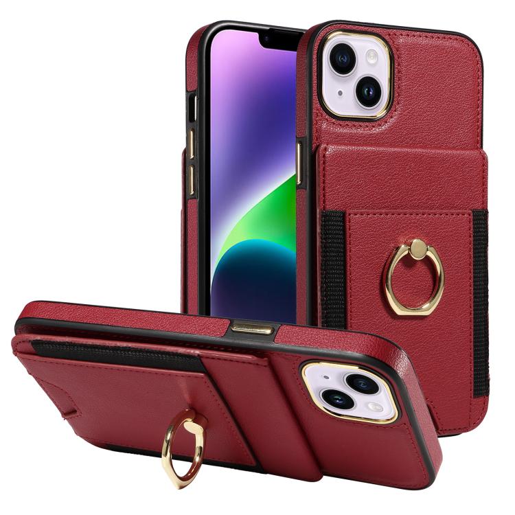 Ring Multifunctional Vertical Flip Wallet Back Cover Leather Phone Case, For iPhone 14 Plus, For iPhone 14, For iPhone 14 Pro, For iPhone 14 Pro Max, For iPhone 13 Pro Max, For iPhone 13 Pro, For iPhone 13, For iPhone 12 / 12 Pro