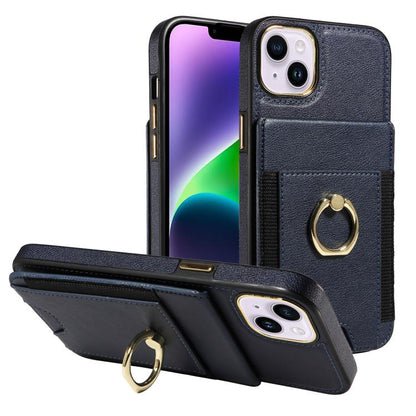 Ring Multifunctional Vertical Flip Wallet Back Cover Leather Phone Case, For iPhone 14 Plus, For iPhone 14, For iPhone 14 Pro, For iPhone 14 Pro Max, For iPhone 13 Pro Max, For iPhone 13 Pro, For iPhone 13, For iPhone 12 / 12 Pro
