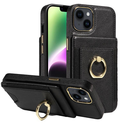Ring Multifunctional Vertical Flip Wallet Back Cover Leather Phone Case, For iPhone 14 Plus, For iPhone 14, For iPhone 14 Pro, For iPhone 14 Pro Max, For iPhone 13 Pro Max, For iPhone 13 Pro, For iPhone 13, For iPhone 12 / 12 Pro