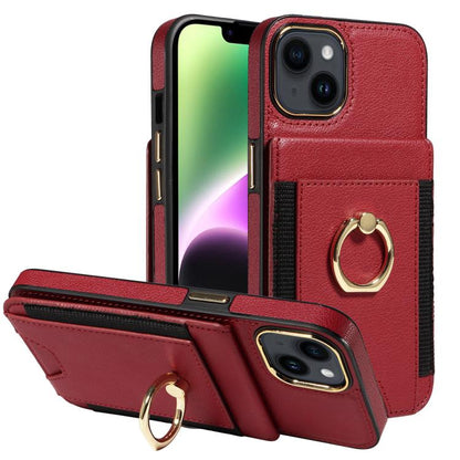 Ring Multifunctional Vertical Flip Wallet Back Cover Leather Phone Case, For iPhone 14 Plus, For iPhone 14, For iPhone 14 Pro, For iPhone 14 Pro Max, For iPhone 13 Pro Max, For iPhone 13 Pro, For iPhone 13, For iPhone 12 / 12 Pro