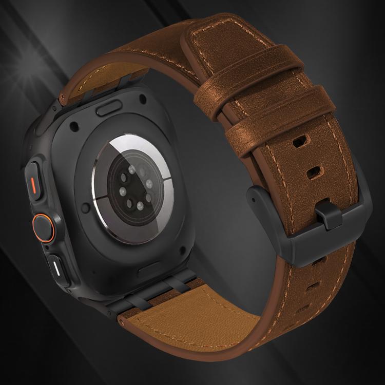 Crazy Horse Leather Watch Band, For Samsung Galaxy Watch Ultra 47mm