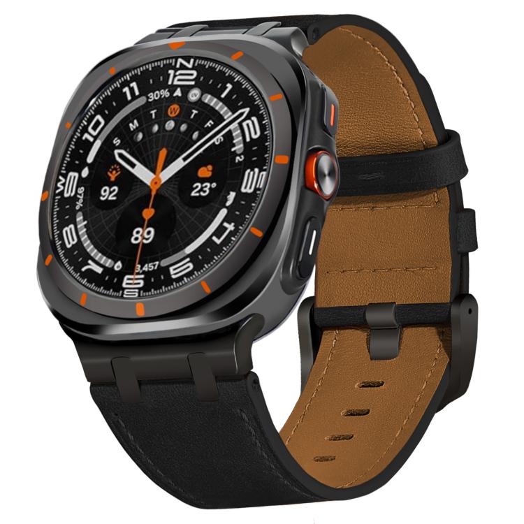 Crazy Horse Leather Watch Band, For Samsung Galaxy Watch Ultra 47mm