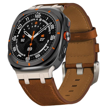 Crazy Horse Leather Watch Band, For Samsung Galaxy Watch Ultra 47mm