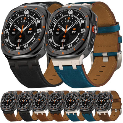 Crazy Horse Leather Watch Band, For Samsung Galaxy Watch Ultra 47mm